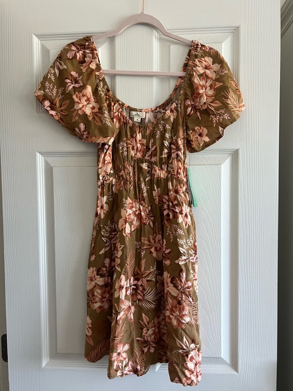 Rip Curl Bronze Floral Off-Shoulder Dress